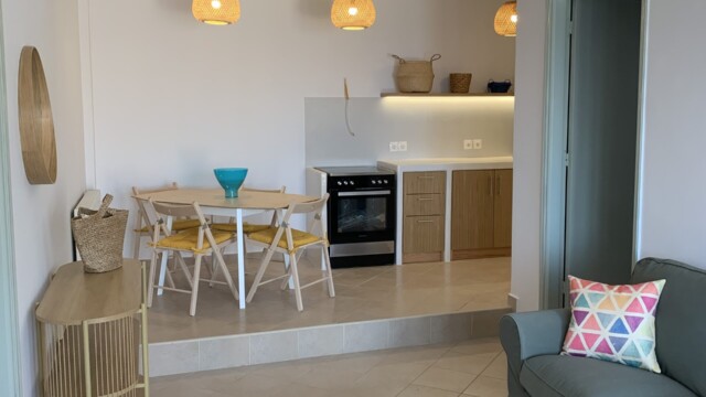 Living room, dining area